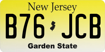 NJ license plate B76JCB