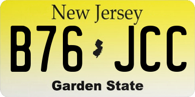 NJ license plate B76JCC