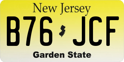 NJ license plate B76JCF