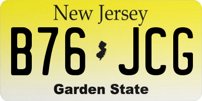 NJ license plate B76JCG