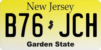 NJ license plate B76JCH