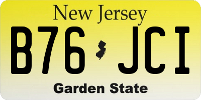 NJ license plate B76JCI