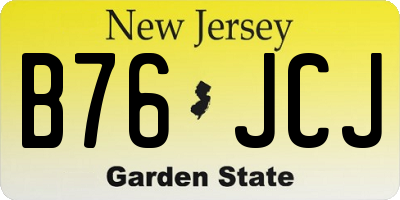 NJ license plate B76JCJ