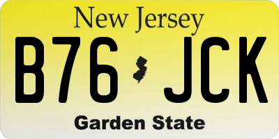 NJ license plate B76JCK