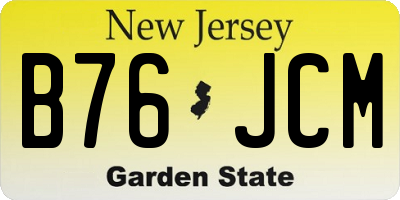 NJ license plate B76JCM