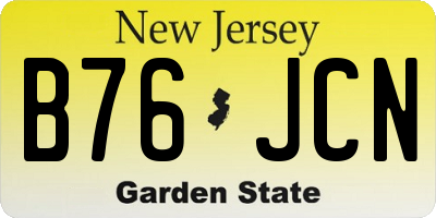 NJ license plate B76JCN