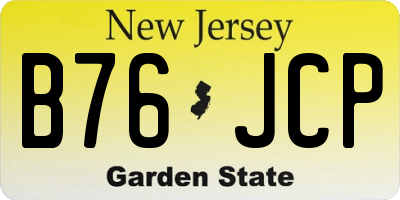 NJ license plate B76JCP