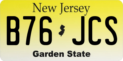 NJ license plate B76JCS