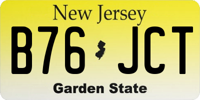 NJ license plate B76JCT