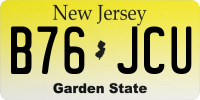 NJ license plate B76JCU