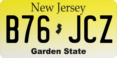 NJ license plate B76JCZ