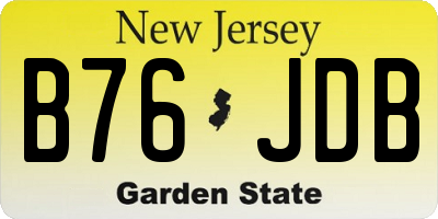 NJ license plate B76JDB
