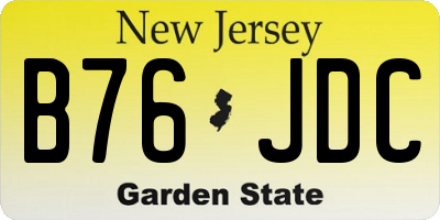 NJ license plate B76JDC