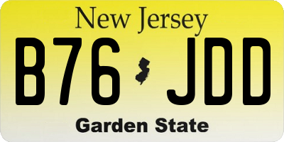 NJ license plate B76JDD