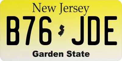 NJ license plate B76JDE