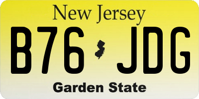 NJ license plate B76JDG