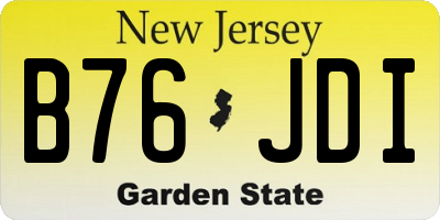 NJ license plate B76JDI