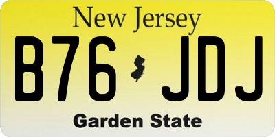 NJ license plate B76JDJ