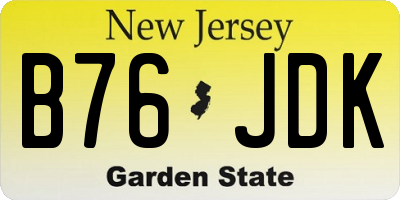 NJ license plate B76JDK