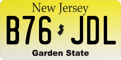 NJ license plate B76JDL