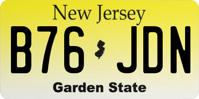 NJ license plate B76JDN