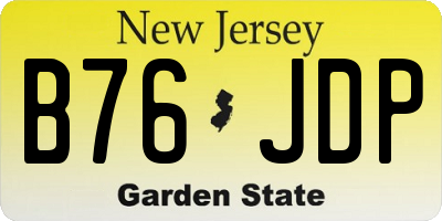 NJ license plate B76JDP