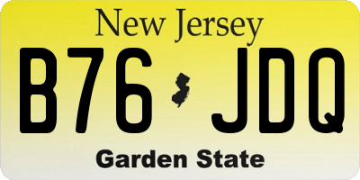 NJ license plate B76JDQ