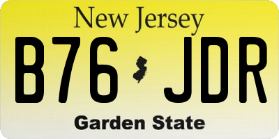 NJ license plate B76JDR