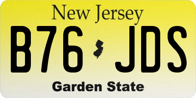 NJ license plate B76JDS
