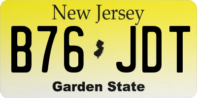 NJ license plate B76JDT