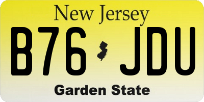 NJ license plate B76JDU