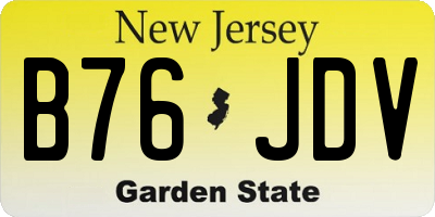 NJ license plate B76JDV