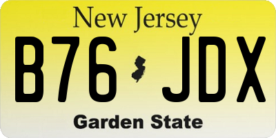 NJ license plate B76JDX