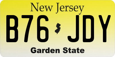 NJ license plate B76JDY