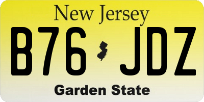 NJ license plate B76JDZ