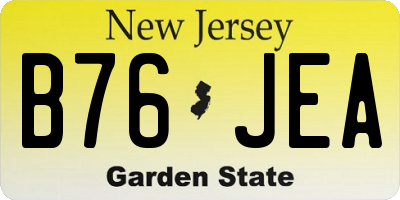 NJ license plate B76JEA
