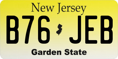 NJ license plate B76JEB