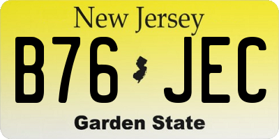NJ license plate B76JEC
