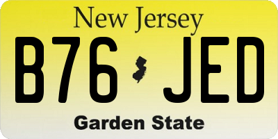NJ license plate B76JED