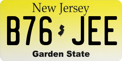 NJ license plate B76JEE