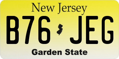 NJ license plate B76JEG
