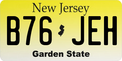 NJ license plate B76JEH