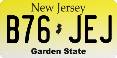 NJ license plate B76JEJ