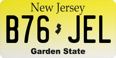 NJ license plate B76JEL