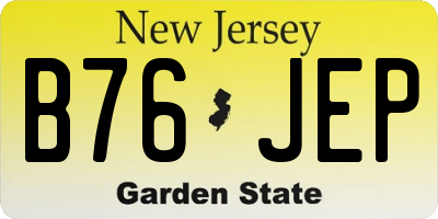 NJ license plate B76JEP
