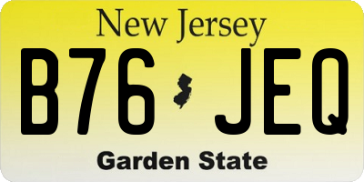 NJ license plate B76JEQ
