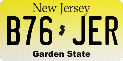 NJ license plate B76JER