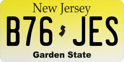 NJ license plate B76JES