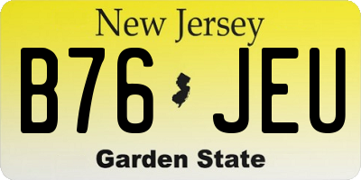NJ license plate B76JEU