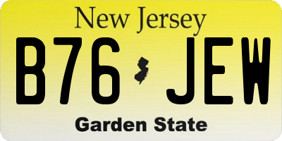 NJ license plate B76JEW